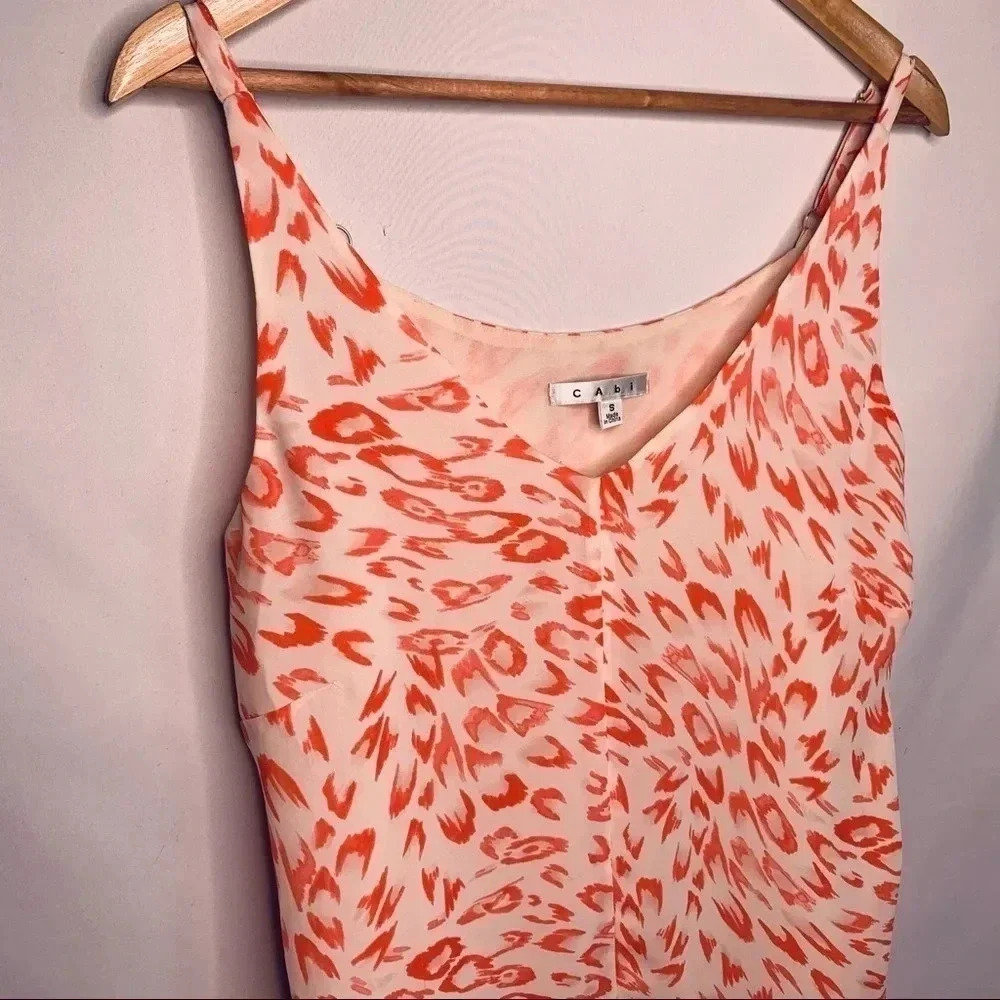 CAbi 267 Flirty Coral Animal Print Cami Top Size Small - Picture 8 of 10